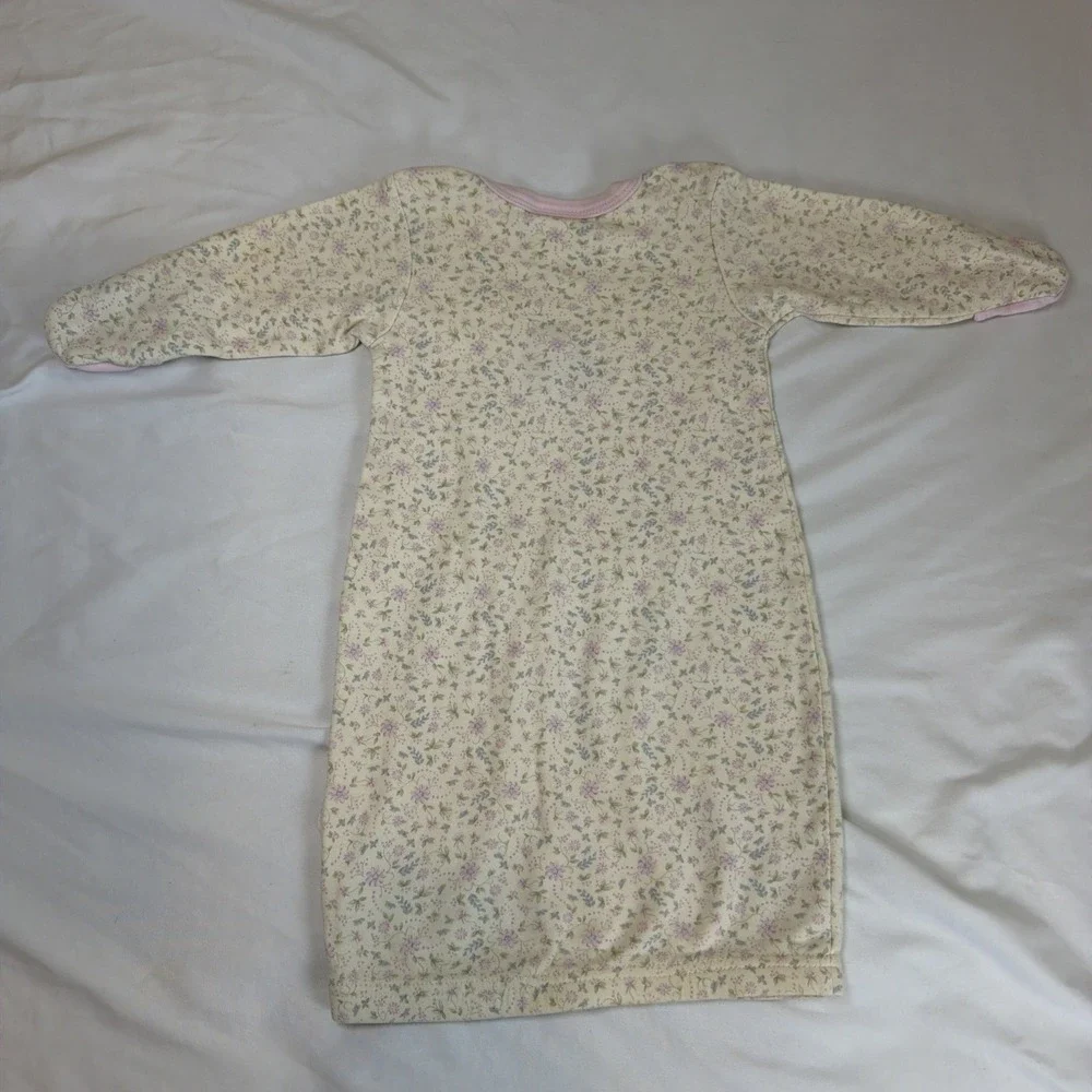 Vintage Classic Pooh Sleeper Gown Girl Size 0-3 Months 100% Cotton